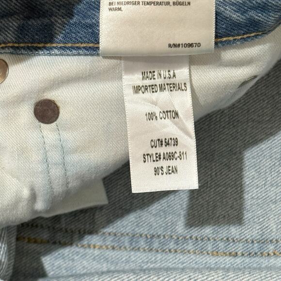 Agolde Light Blue Distressed Straight Leg Jeans - Picture 7 of 15